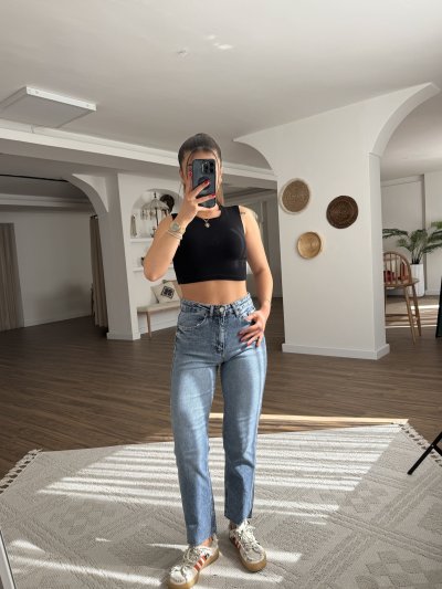 MARKA MODEL YÜKSEK BEL LİKRALI BOYFİT JE
