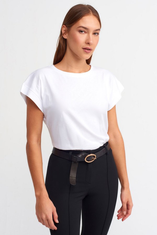 KOL ÇİFT KAT BİSİKLET YAKA PAMUK TİŞÖRT