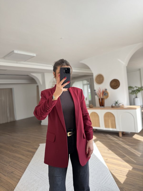 ATLAS KUMAŞ KOL BÜZGÜ CEKET