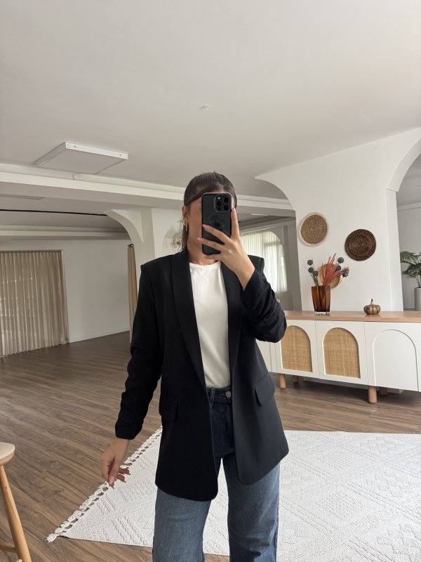 ATLAS KUMAŞ KOL BÜZGÜ CEKET