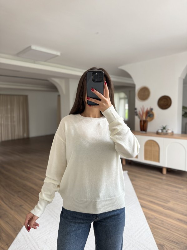 BİSİKLET YAKA YÜN KARIŞIM SALAŞ KAZAK