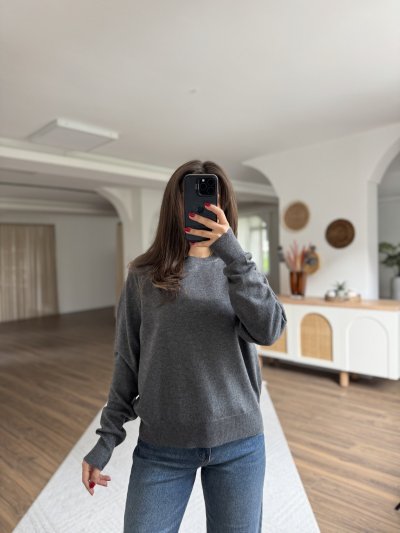 BİSİKLET YAKA YÜN KARIŞIM SALAŞ KAZAK