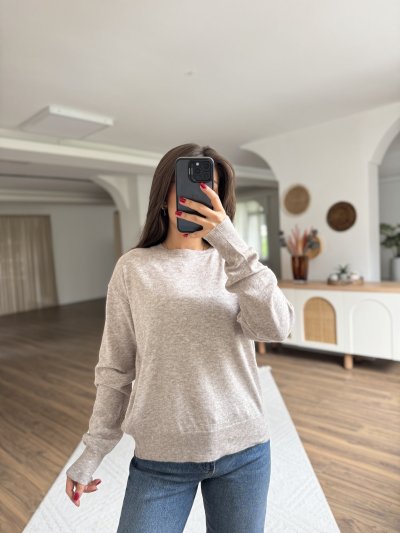 BİSİKLET YAKA YÜN KARIŞIM SALAŞ KAZAK