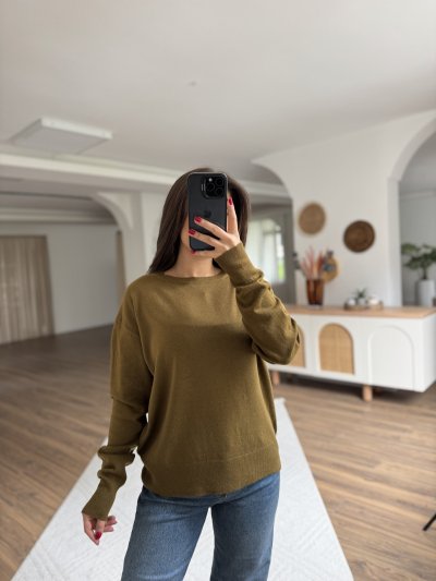 BİSİKLET YAKA YÜN KARIŞIM SALAŞ KAZAK