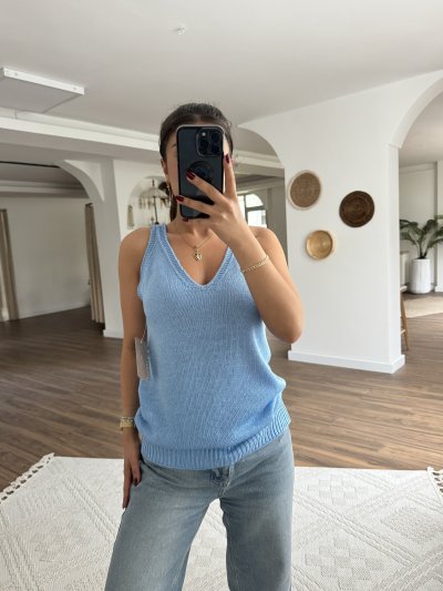 ÖN ARKA V YAKA MERSERİZE TRİKO VİSKON PAMUK ATLET