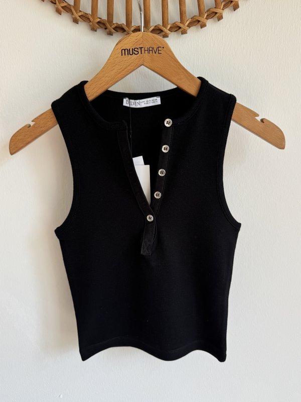 METAL DÜĞME BİSİKLET YAKA PAMUK CROP