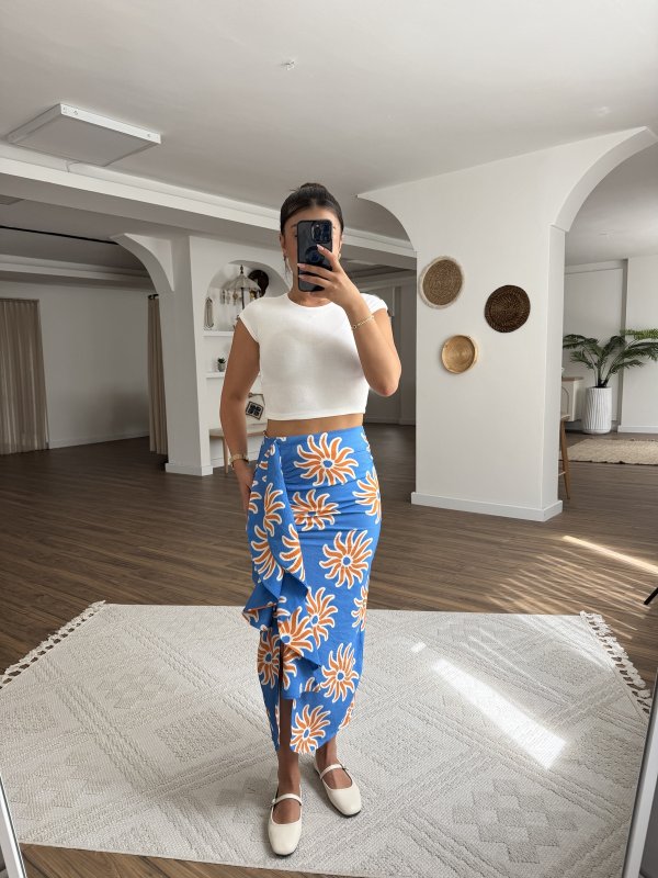 ÖN FIRFIRLI DESENLİ MODAL PAMUK ETEK