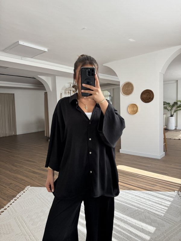 DÖKÜMLÜ TRUVAKAR KOL SALAŞ PAMUK KARIŞIM GÖMLEK