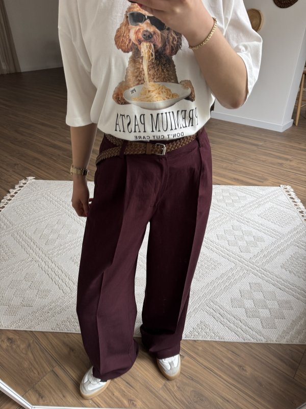 ÖRGÜ KEMER ÖN PİLİ VİSKON KETEN BOL PAÇA PANTOLON