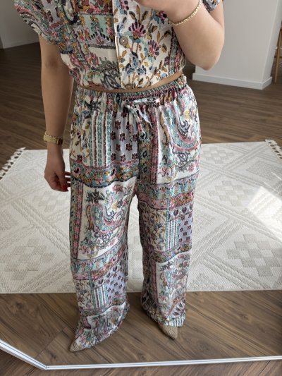 DESENLİ VİSKON RAHAT PANTOLON