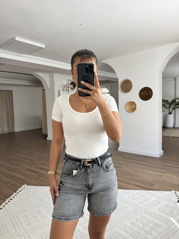 ZR MARKA YÜKSEK BEL JEAN ŞORT