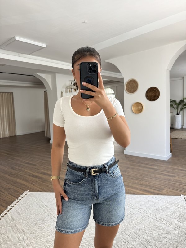 ZR MARKA YÜKSEK BEL JEAN ŞORT