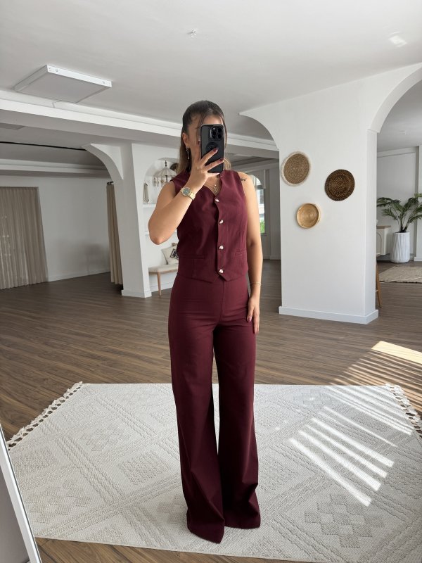 GOLD AKSESUAR DÜĞME YELEK PANTOLON PAMUK TAKIM