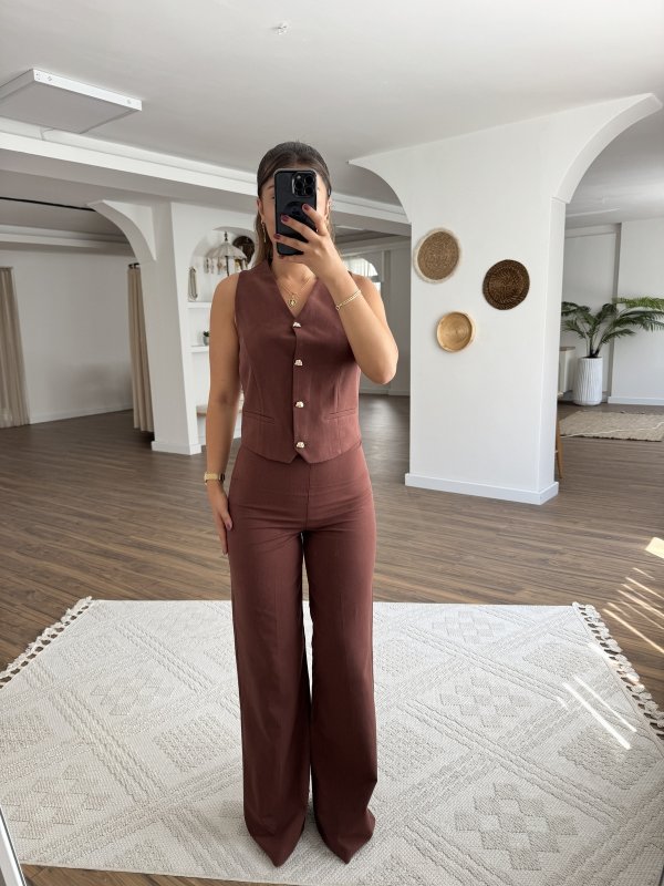 GOLD AKSESUAR DÜĞME YELEK PANTOLON PAMUK TAKIM