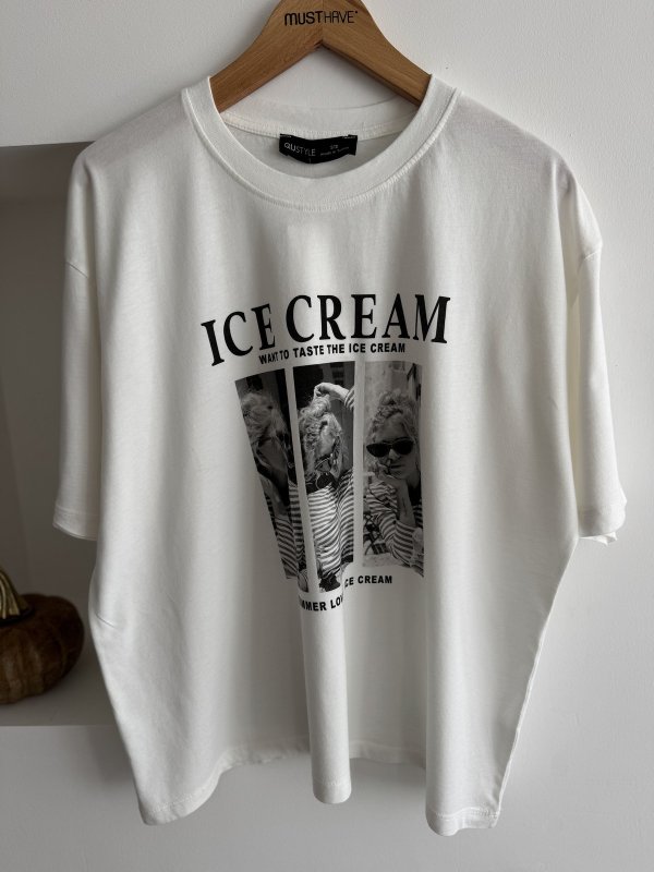 ICE CREAM BASKILI PAMUK SALAŞ TİŞÖRT