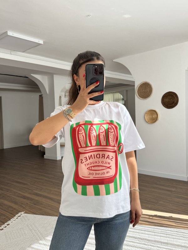 ZR MARKA BALIK BASKI PAMUK TİŞÖRT