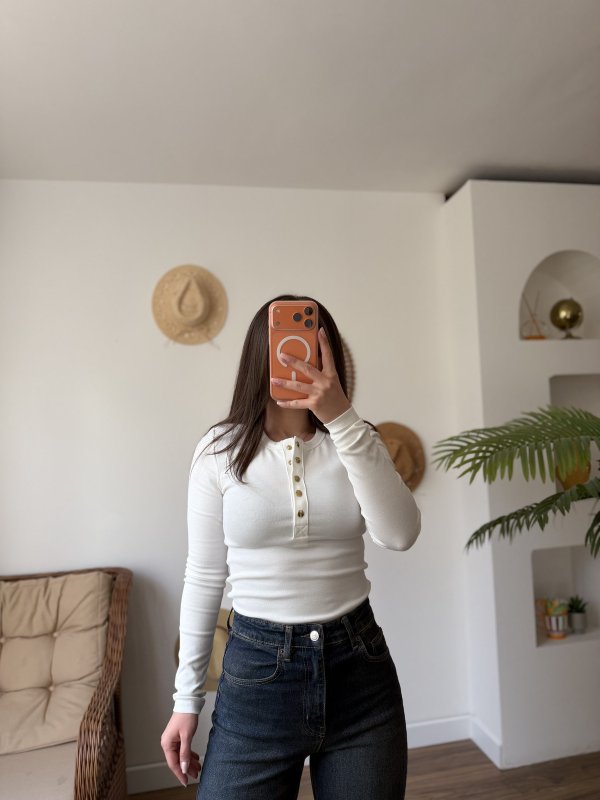 BİSİKLET YAKA GOLD ÇITÇITLI UZUN KOL PAMUK BLUZ