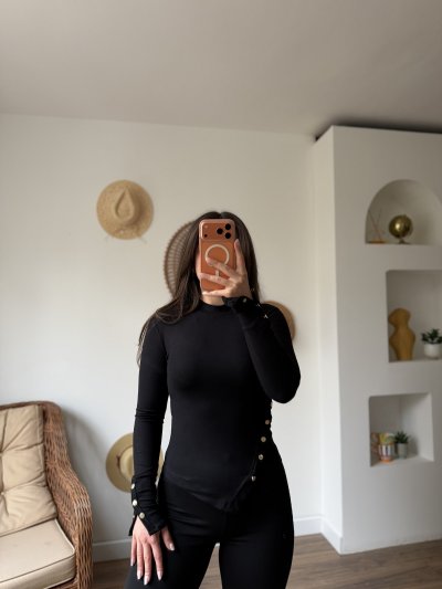 DİK YAKA GOLD ÇITÇIT ASİMETRİK VİSKON BLUZ