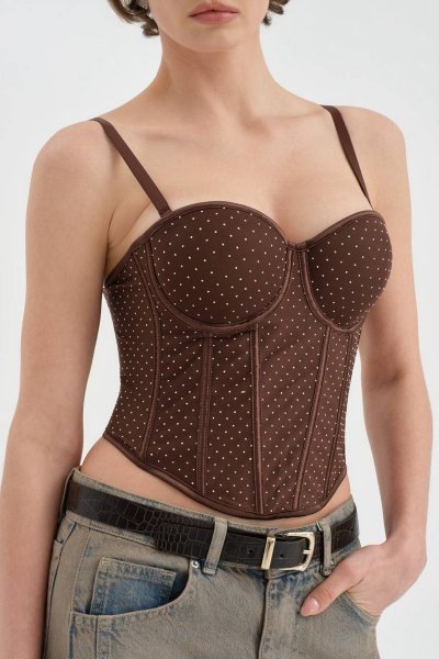 SERPME TAŞ BASKI KORSELİ ARKA AYARLI BUSTİYER