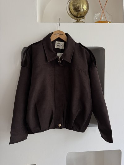 OMUZ APOLET BEL PİLİ SÜET GÖRÜNÜM CEKET