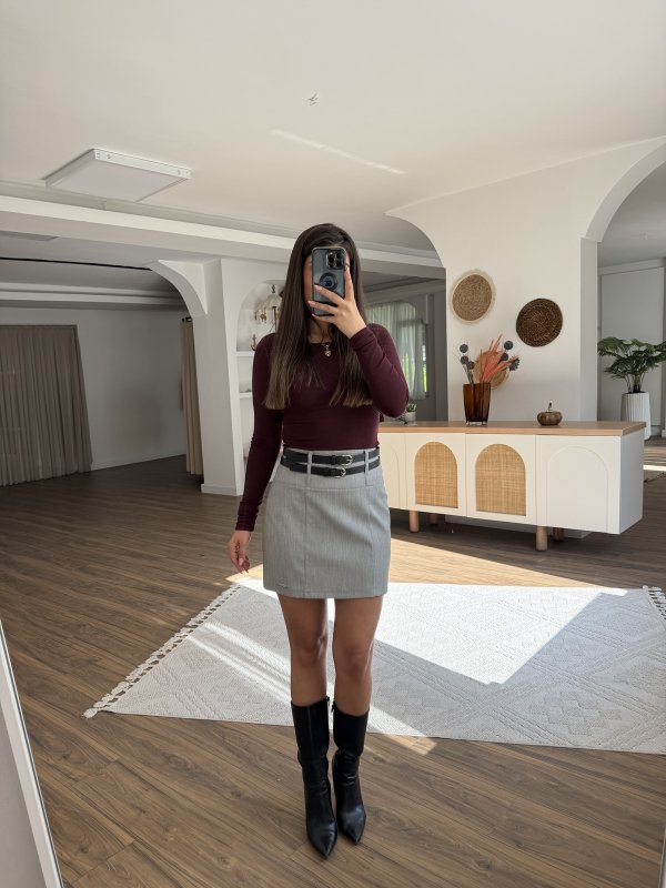 ÇİFT KEMER MİNİ KUMAŞ ETEK