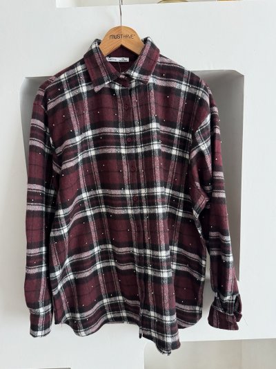 EKOSE GÜMÜŞ BONCUK ÇAKIM ODUNCU PAMUK GÖMLEK