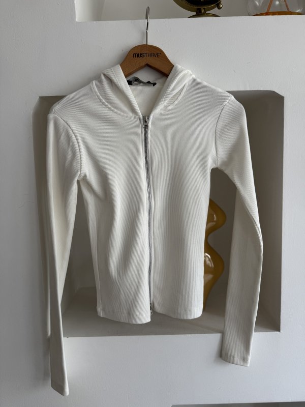 KAPÜŞONLU ÇİFT YÖN FERMUAR FİTİLLİ İNCE PAMUK HIRKA