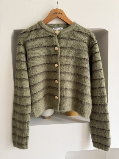 GOLD DÜĞME ÇİZGİLİ ŞARDONLU HIRKA