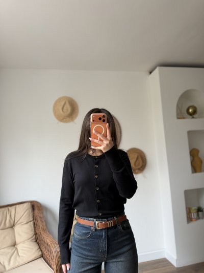 KEMİK DÜĞME BİSİKLET YAKA YÜN KARIŞIM HIRKA