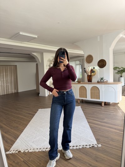 YÜKSEK BEL LİKRALI STRAIGHT JEAN