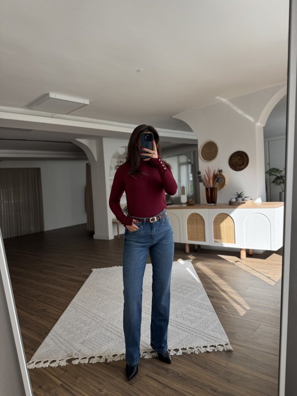 YÜKSEK BEL LİKRALI STRAIGHT JEAN