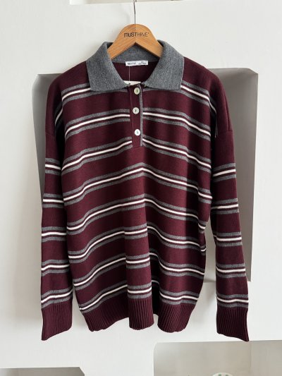 DÜĞMELİ POLO YAKA KAZAK