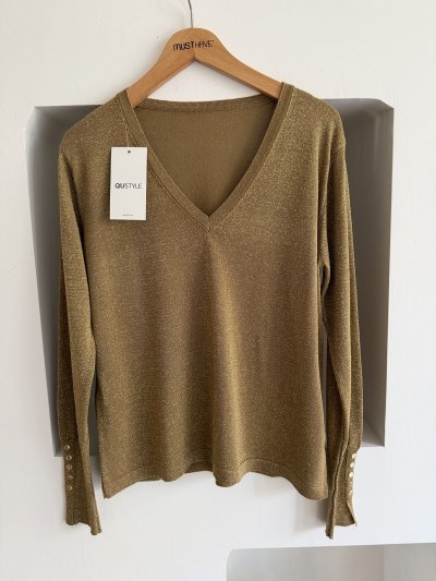 V YAKA KOL DROP SİMLİ VİSKON KAZAK