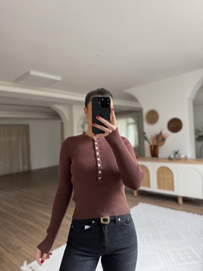 BİSİKLET YAKA YARI PATLI FİTİLLİ VİSKON KAZAK