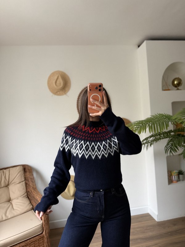 REGLAN KOL KİLİM DESEN YÜN KARIŞIM SALAŞ KAZAK