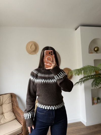 REGLAN KOL KİLİM DESEN KAZAK