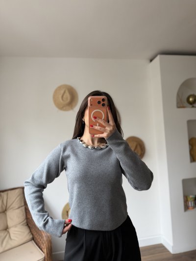 YAKA AKSESUAR DETAY VİSKON KAZAK