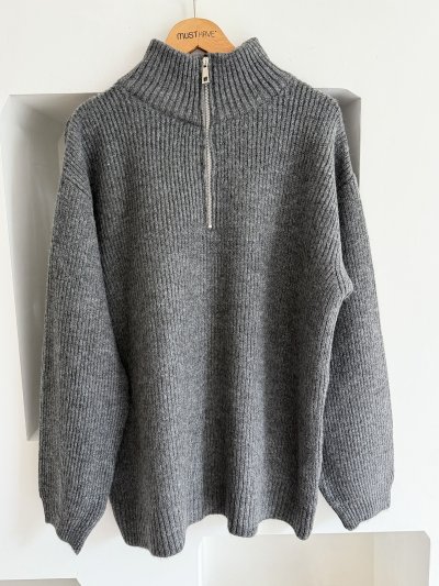 DİK YAKA FERMUARLI SALAŞ KAZAK