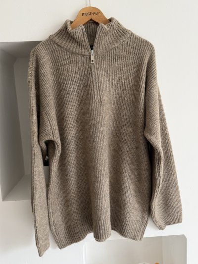 DİK YAKA FERMUARLI SALAŞ KAZAK