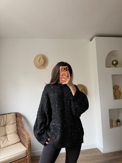 SİMLİ GENİŞ ÖRGÜ REGLAN KOL SALAŞ KAZAK