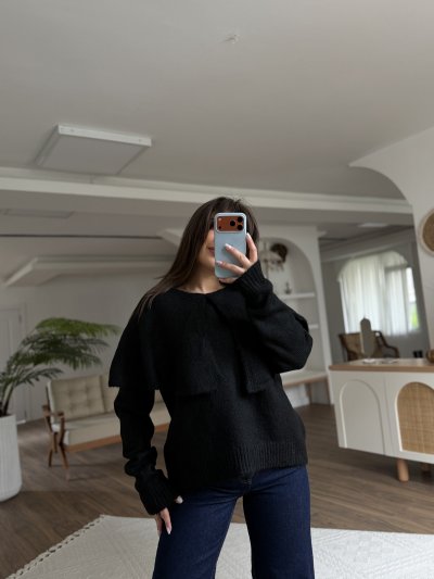 GENİŞ ŞAL YAKA SALAŞ KAZAK