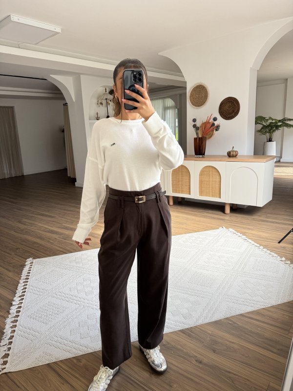 TENSEL KUMAŞ TEK PİLE CEPLİ KÖPRÜLÜ PANTOLON