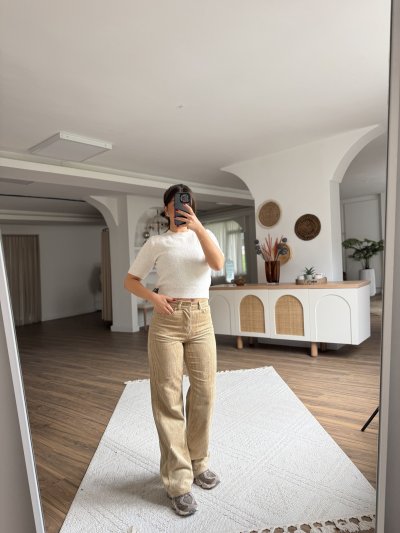 STRAIGHT YÜKSEK BEL KADİFE PANTOLON