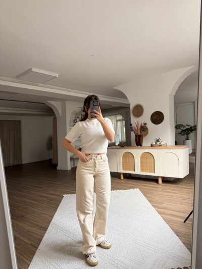 STRAIGHT YÜKSEK BEL KADİFE PANTOLON