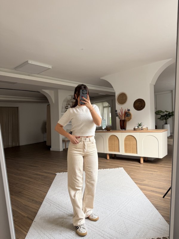 STRAIGHT YÜKSEK BEL KADİFE PANTOLON