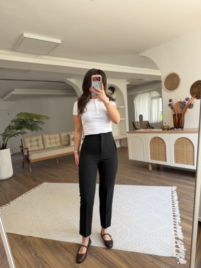 ÖN ARKA PENSLİ HAVUÇ MODEL LİKRALI PANTOLON