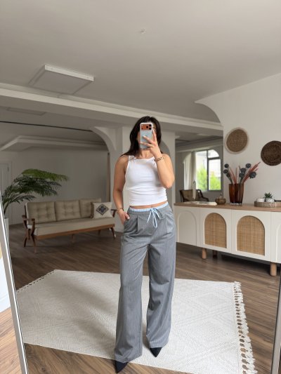 ÇİFT BEL VİSKON PALAZZO PANTOLON