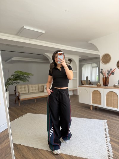 PAÇA JEAN DETAY PARÇALI BOL PAÇA VİSKON PAMUK PANTOLON