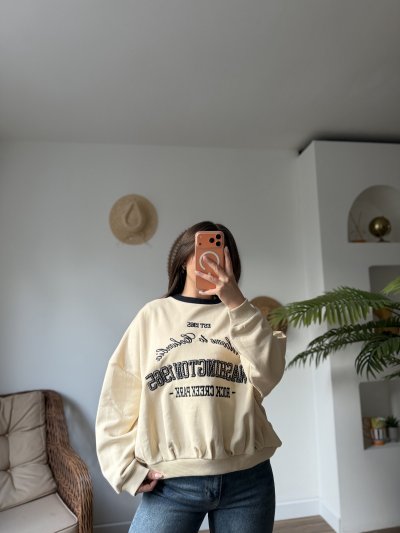 WASHİNGTON KABARTMA YAZI SALAŞ PAMUK SWEAT