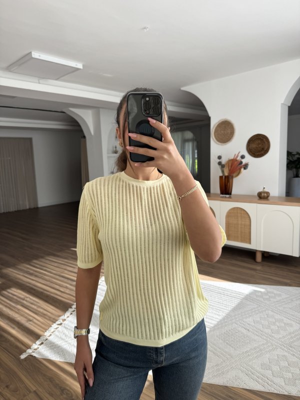 AJURLU KISA KOL VİSKON TRİKO